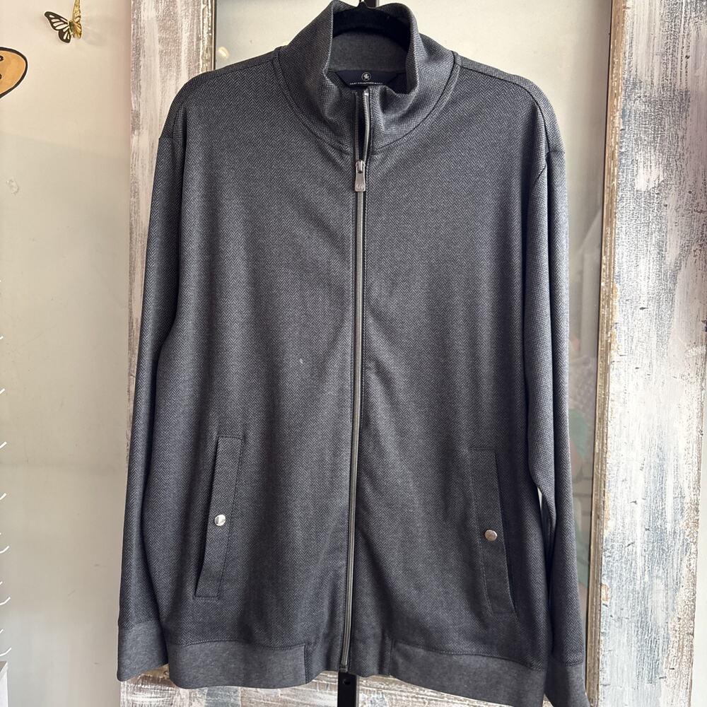 Mens Hart Schaffner Marx Full Zip Knit Bomber Jacket Size Large